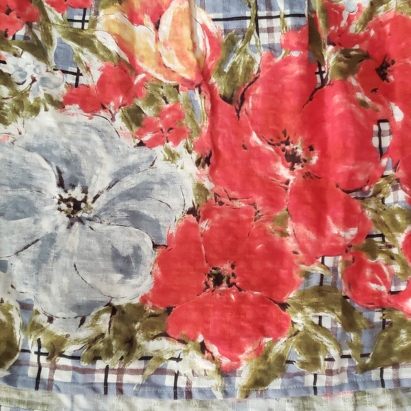 Anthropologie spring floral skirt blue and red. - Picture 3 of 7